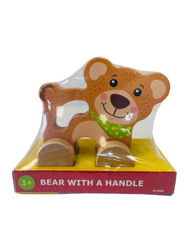 Woodyland drveni medo na kotačima s ručkom