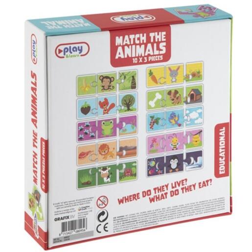 Puzzle - Životinje, 10X3 kom