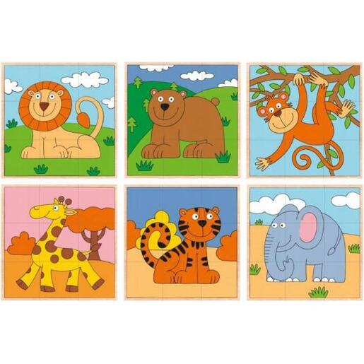 Woodyland kocke za slaganje - Lav, Majmun, 13,5x4,5 cm