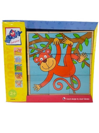 Woodyland kocke za slaganje - Lav, Majmun, 13,5x4,5 cm