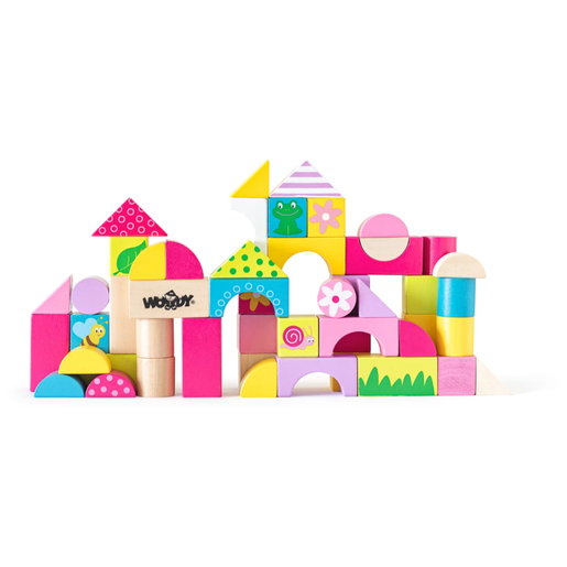 Woodyland drvene kocke u eko bojama, 50 kom