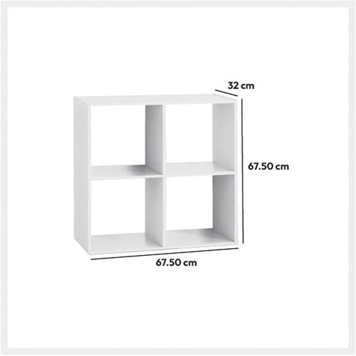 FIVE polica 4 otvora Modul 67.5X32X67.5cm, furnir, bijela