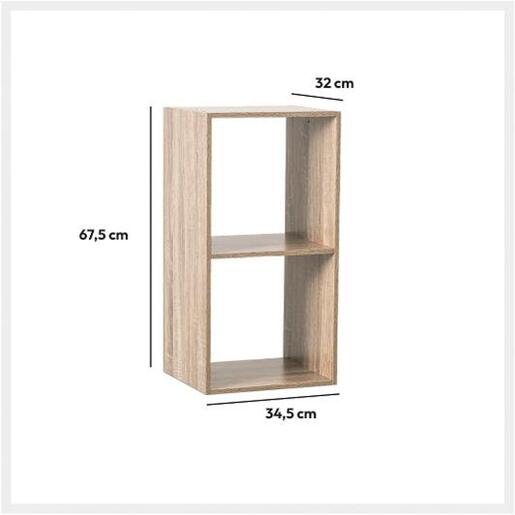 FIVE polica 2 OTVORA Modul 34.5X32X67.5cm, furnir, natur
