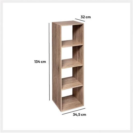 FIVE polica 4 otvora Modul 35,5X32X134cm furnir, natur