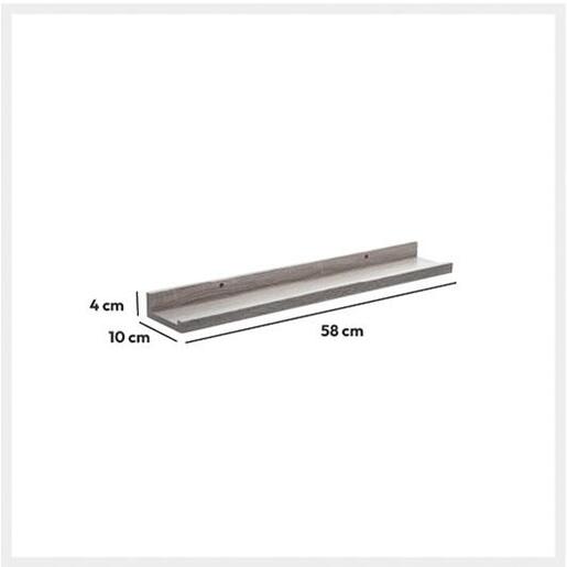 FIVE polica zidna TABLE 58X10X4cm , MDF, natural