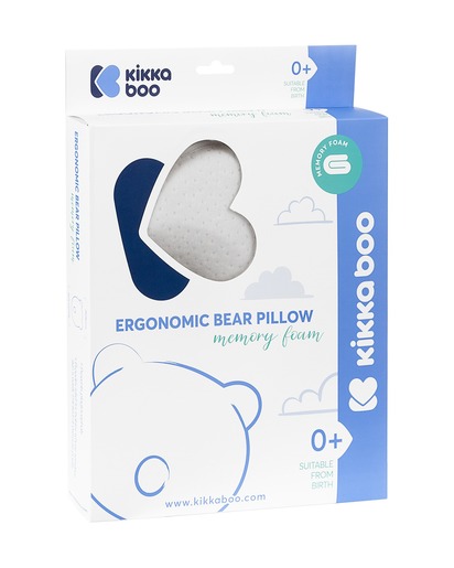 Kikka Boo ergonomski jastuk s memorijskom pjenom Bear, bijeli