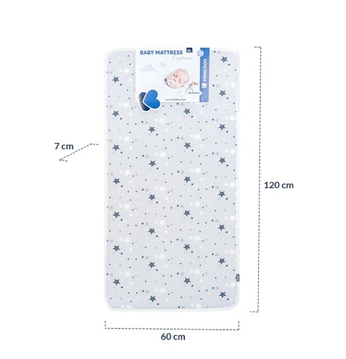 Kikka boo madrac Fantasia Clouds, 120 x 60 x 7 cm, mint zeleni