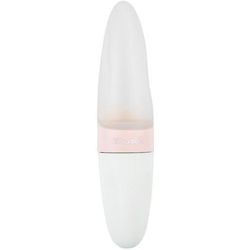 Kikka Boo silikonska bočica za hranjenje s žličicom, 90ml, roza