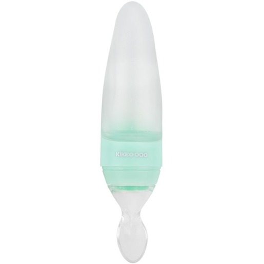 Kikka Boo silikonska bočica za hranjenje s žličicom, 90ml, mint zelena