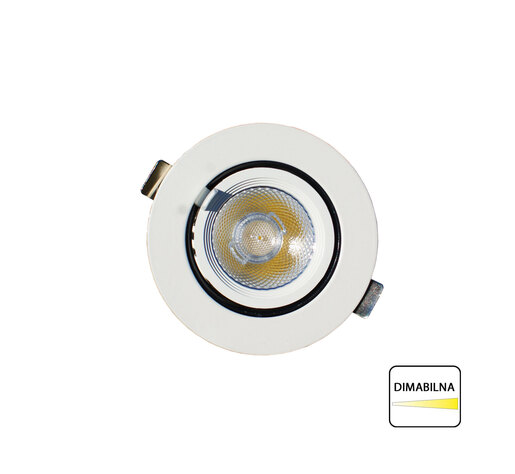 X-LIGHT ugradbena zakretna LED lampa, 7W, dimabilna, topla bijela 3000K