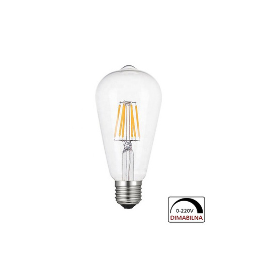 X-LIGHT Retro Filament LED žarulja ST-64 - E27 6W 2700K 540lm dimabilna topla bijela