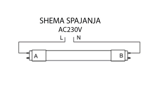 X-LIGHT LED cijev T8 20W 120cm hladna bijela