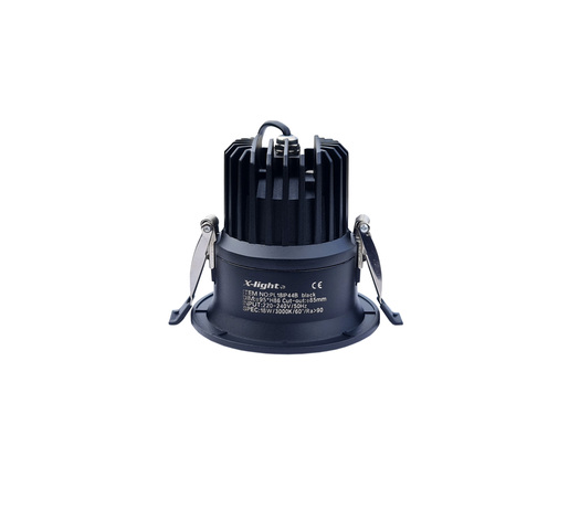 X-LIGHT Hardy LED ugradbena lampa, 18W, topla bijela 3000K, IP-44, crna