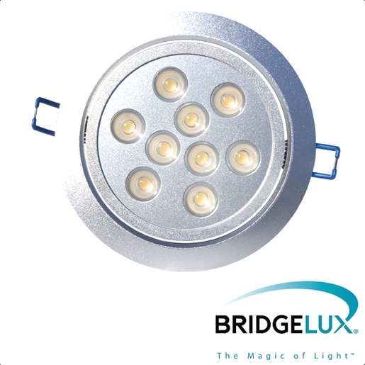 X-LIGHT ugradbena LED lampa, 9x1W, hladna bijela 6000K, dimabilna (Bridgelux led)