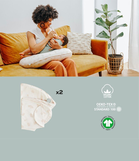 Babymoov jastuk za dojenje 2u1 U-shape/C-shape, Petals Ecru