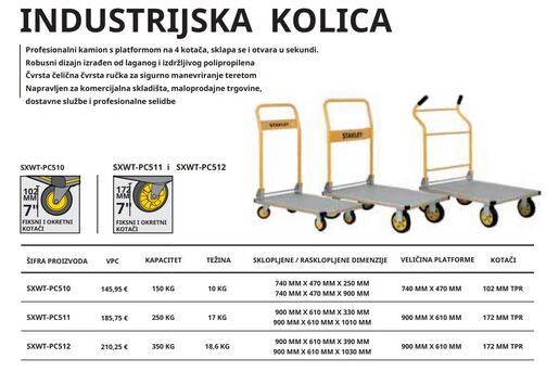 STANLEY sklopiva čelična transportna kolica SXWT-PC510, 150 kg