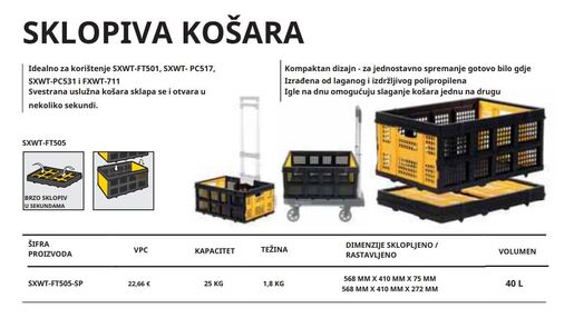 STANLEY sklopiva košara SXWT-FT505-SP, 25 kg/50 L