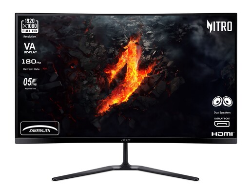 Acer Nitro ED270RS3bmiipx, UM.HE0EE.302, 27" FHD VA, 180Hz, 1ms, 2x HDMI, DisplayPort, zvučnici, zakrivljeni, monitor