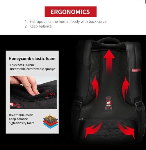 TIGERNU Rhea USB, do 15,6, crni, ruksak