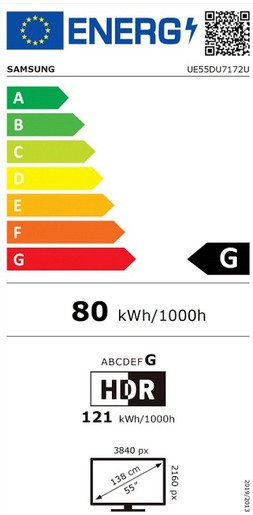 Samsung 55" LED TV UE55DU7172U, 4K UHD, Tizen Smart TV, PurColor tehnologija