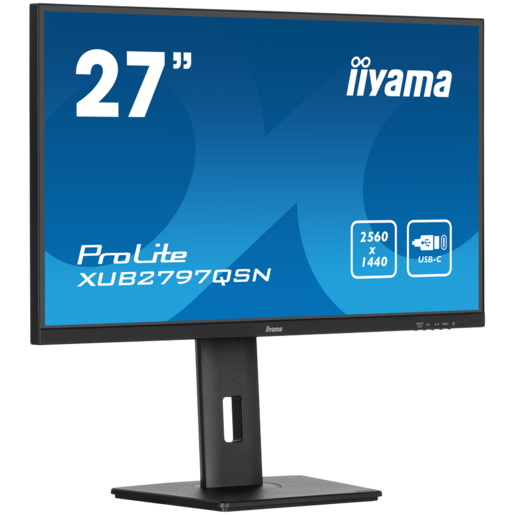 IIYAMA monitor XUB2797QSN-B1, 27", IPS, QHD, 100Hz, 1ms, HDMI, DP, USB-C, zvučnici