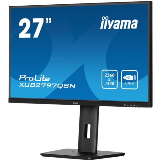 IIYAMA monitor XUB2797QSN-B1, 27", IPS, QHD, 100Hz, 1ms, HDMI, DP, USB-C, zvučnici