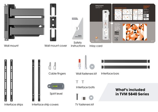 Vogel's zidni nosač, nagibni sa zglobom, TVM5845 (55-100"/55kg/600x400/180°)