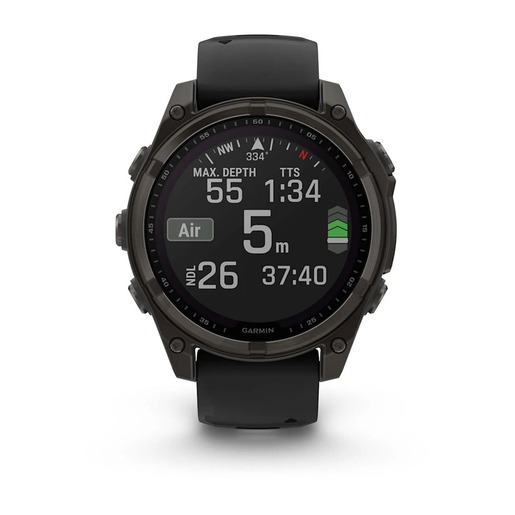 Garmin Fenix 8 Sapphire SOLAR, 47 mm,  Carbon Gray DLC Tit., Black/Pebble Gray, 010-02906-11, pametni sat