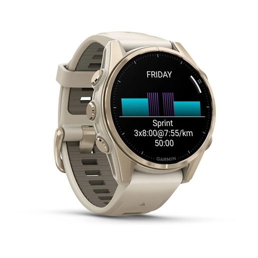 Garmin Fenix 8 Sapphire AMOLED, 43 mm, Soft Gold Fog Gray/Dark Sandstone, 010-02903-11, pametni sat