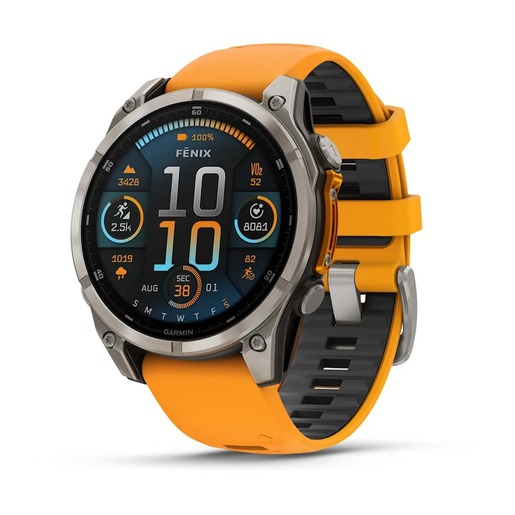 Garmin Fenix 8 Sapphire AMOLED, 47 mm, Spark Orange/Graphite, 010-02904-11, pametni sat