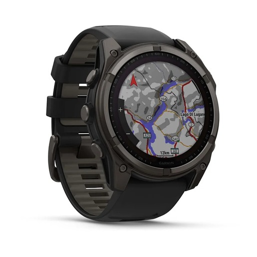 Garmin Fenix 8 Sapphire SOLAR, 51 mm, Carbon Gray DLC Tit., Black/Pebble Gray, 010-02907-11, pametni sat
