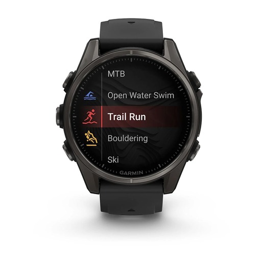 Garmin Fenix 8 Sapphire AMOLED, 43 mm, Carbon Gray DLC Tit. Black/Pebble Gray, 010-02903-21, pametni sat