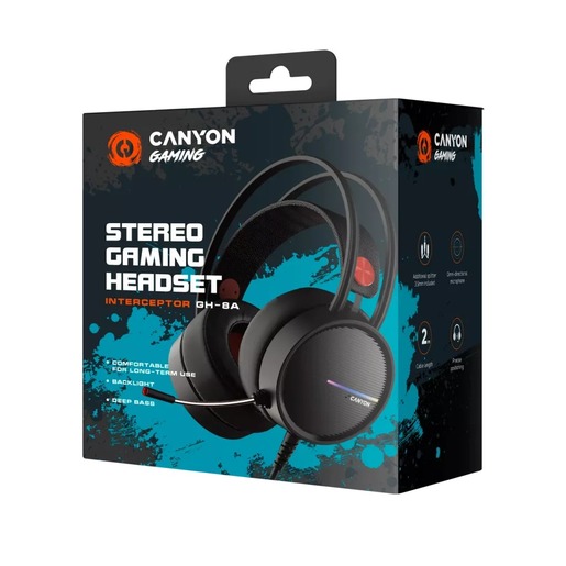 CANYON Interceptor GH-8A, gaming slušalice, crne, CND-SGHS8A