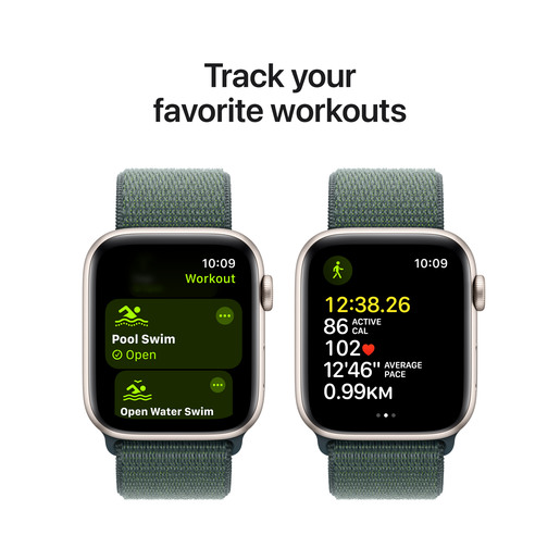 Apple Watch SE2 v3 GPS, 40mm Starlight Aluminium Case with Lake Green Sport Loop, pametni sat, pametni sat