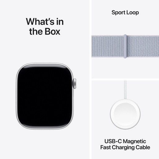 Apple Watch Series 10 GPS 42mm Silver Aluminium Case with Blue Cloud Sport Loop, pametni sat