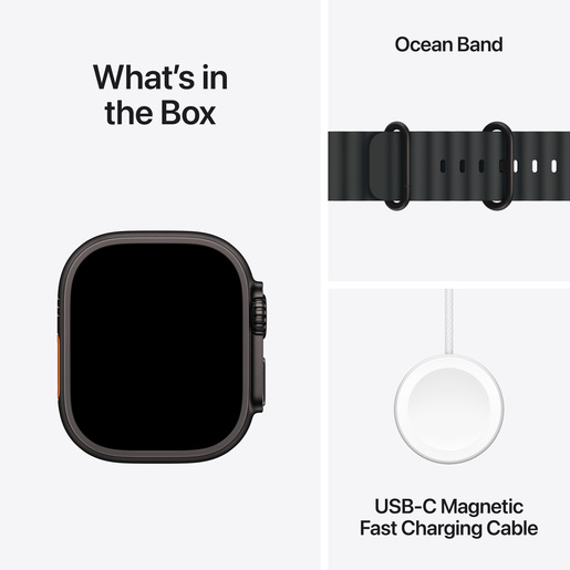 Apple Watch Ultra 2 (2nd gen) 2024 Cellular, 49mm Black Titanium Case with Black Ocean Band, pametni sat