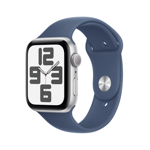 Apple Watch SE2 v3 GPS, 44mm Silver Aluminium Case with Denim Sport Band - S/M, pametni sat