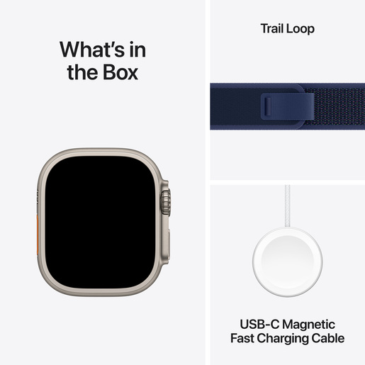 Apple Watch Ultra 2 (2nd gen) 2024 Cellular, 49mm Natural Titanium Case with Blue Trail Loop - S/M, pametni sat