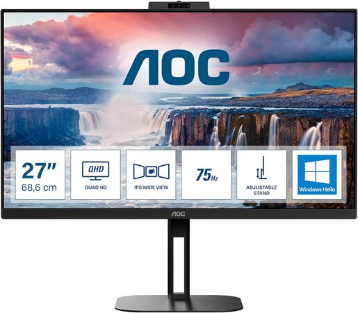 AOC monitor Q27V5CW, 75 Hz, IPS, QHD, 2xHDMI, DP