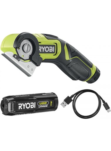 RYOBI aku rezač za gumu, karton, kožu i tkaninu RCT4-120G, 4V, Li-ion, baterija 2.0Ah