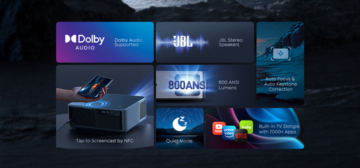 YABER projektor K2S, LCD, FHD, 800Lm