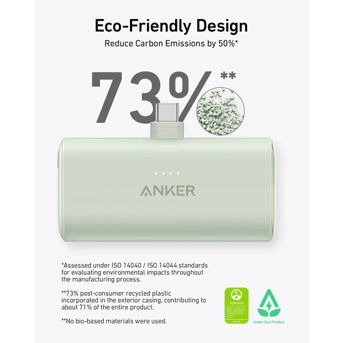 Anker prijenosni punjač 22.5W, 5000 mAh, USB-C, crni