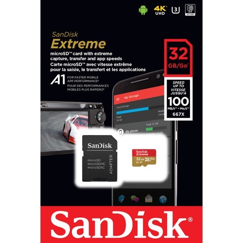 Memorijska kartica SanDisk Extreme microSDHC 32GB (SDSQXAF-032G-GN6MA) + SD adapter + 1 god RescuePRO Deluxe