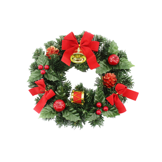 Božićni vijenac za vrata, zeleno-crveni, 30cm