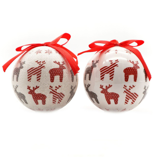 Božićne kuglice, 7,5 cm/7 kom, jelke-jeleni