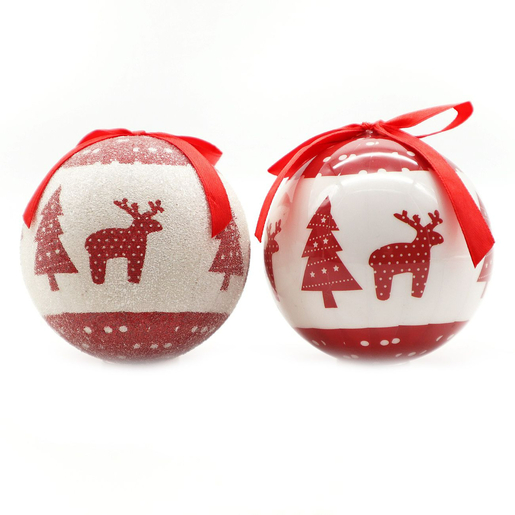 Božićne kuglice, 7,5 cm/7 kom, jelke-jeleni