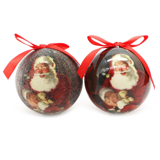 Božićne kuglice, 7,5 cm/14 kom, Djed Mraz