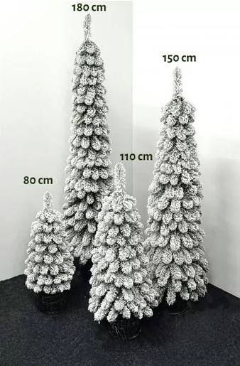 Umjetno i usko božićno drvce – AMELIA snježna – 80cm