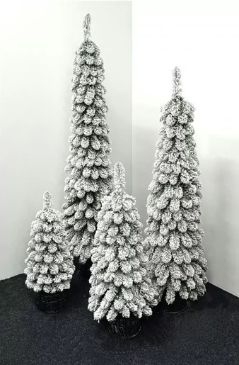 Umjetno i usko božićno drvce – AMELIA snježna – 150cm