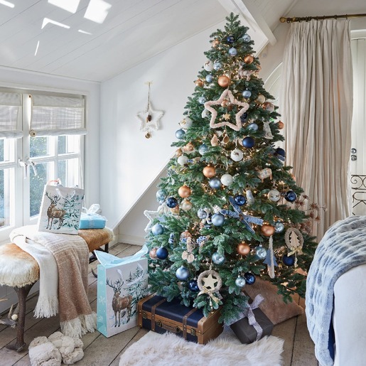 Umjetno božićno drvce - 240cm Trondheim zeleno-plavi, promjer: 150cm, 4709 grančica